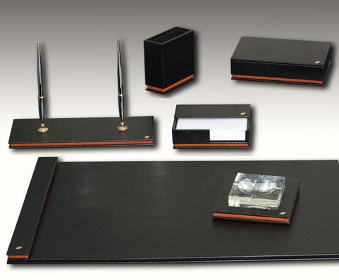 Leather Office Accessories, Leather Desk Accessories Set