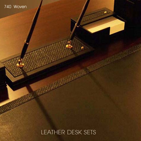 Handmade, classic genuine leather desksets.