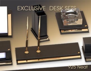 Exceptional gold plated exclusive desksets.